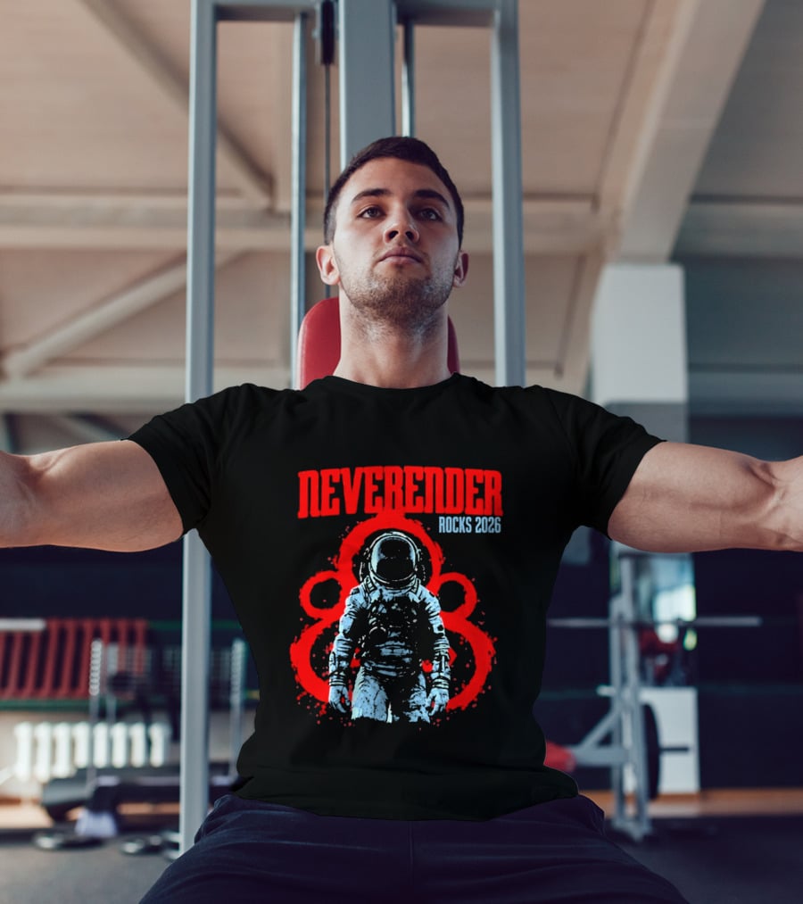 Neverender Rocks 2026 Astronaut Coheed Cambria Red Circles T-Shirt