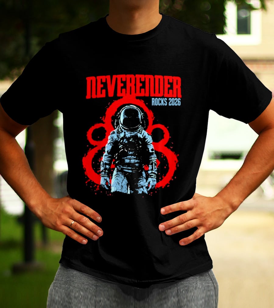 Neverender Rocks 2026 Astronaut Coheed Cambria Red Circles T-Shirt