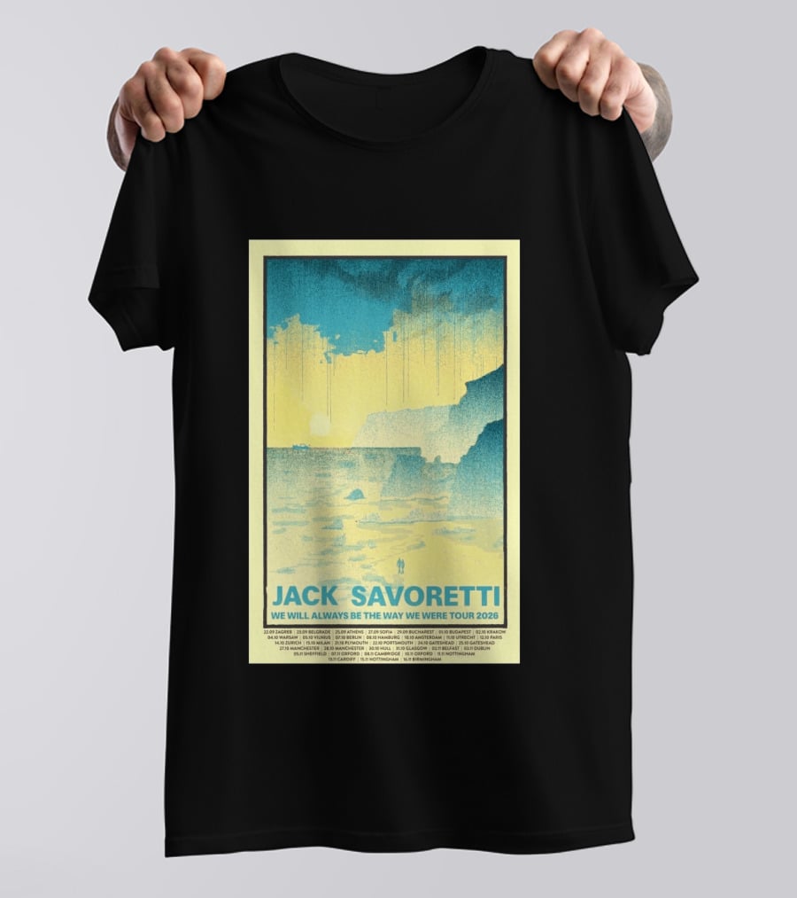 Jack Savoretti We Will Always Be The Way We Were Tour 2026 Bucharest Vintage Style Ocean Scene T-Shirt