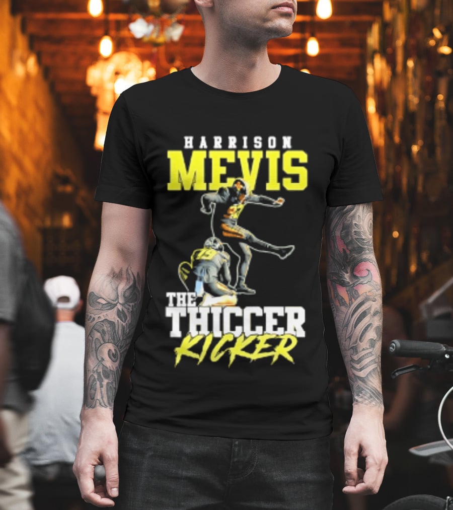Harrison Mevis The Thiccer Kicker Football Player 92 T-Shirt