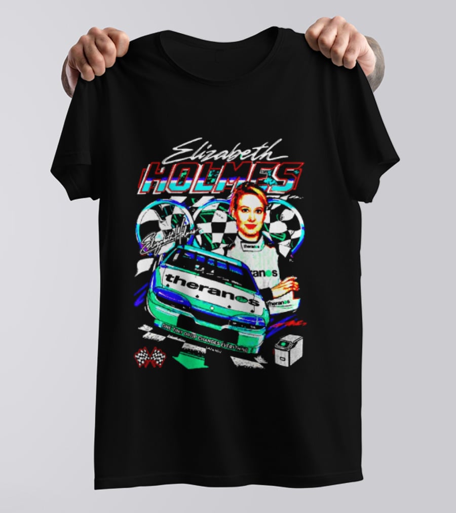 Elizabeth Holmes Theranos Racing Checkered Flag Bootleg T-Shirt