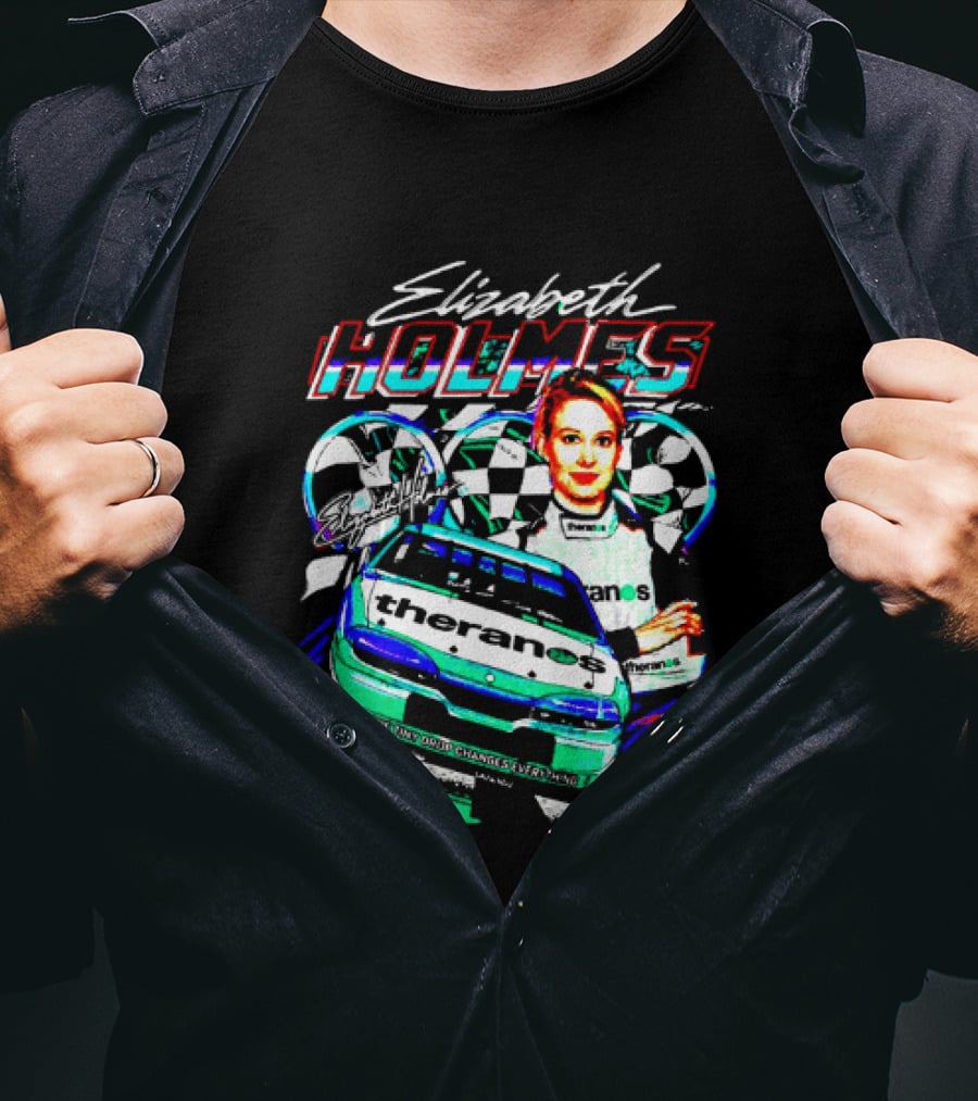 Elizabeth Holmes Theranos Racing Checkered Flag Bootleg T-Shirt