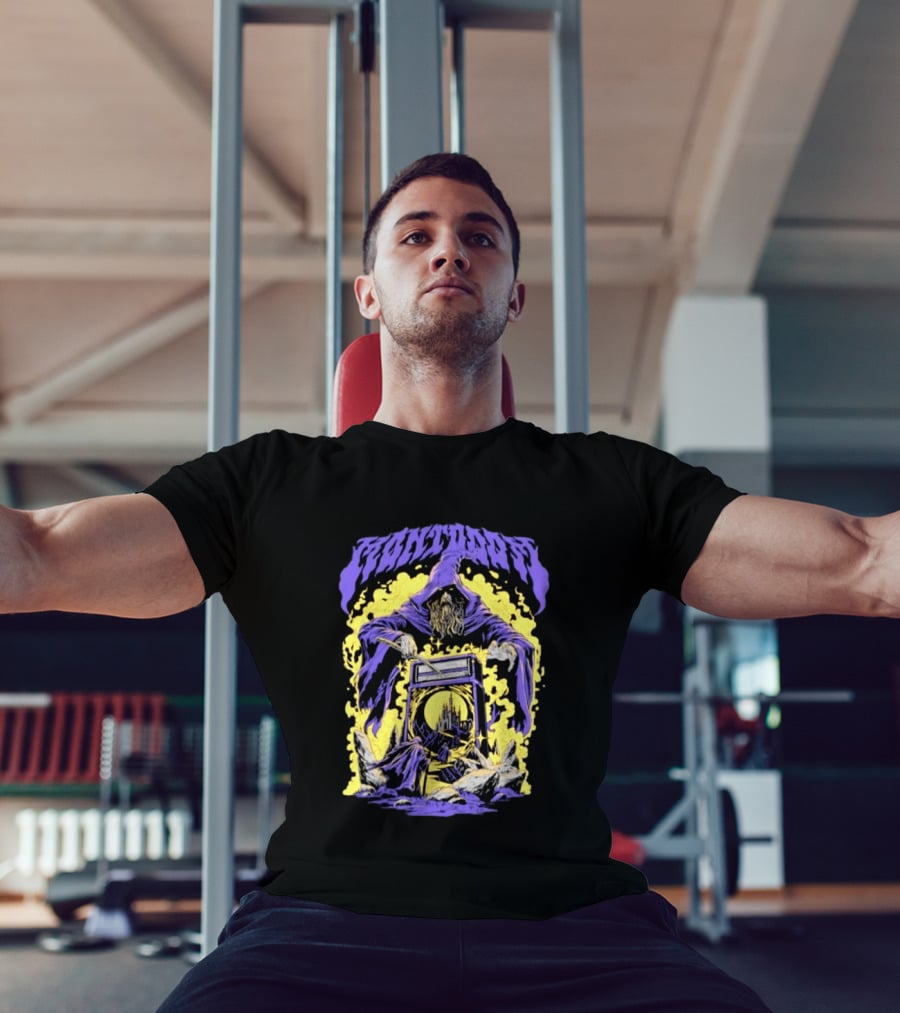 Mantdar Wizard With Castle And Guitar Amplifier Magic Explosion T-Shirt