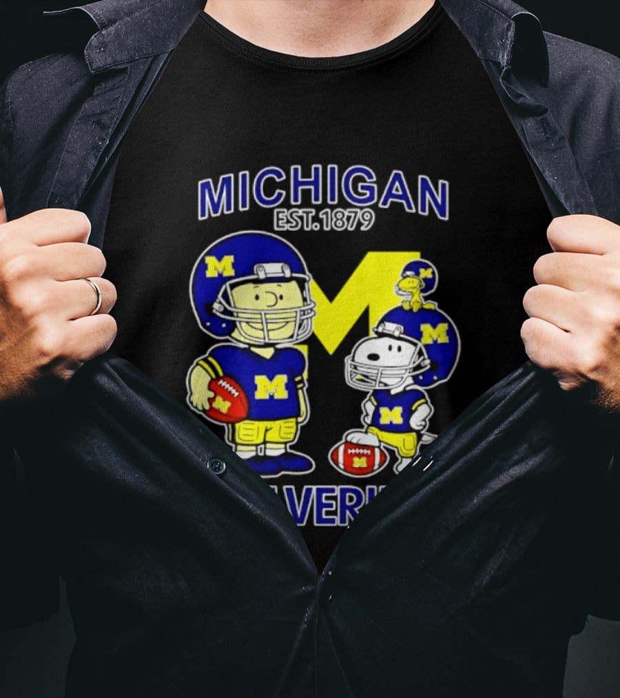Michigan Wolverines 2026 Season Peanuts Characters Football Est. 1879 T-Shirt