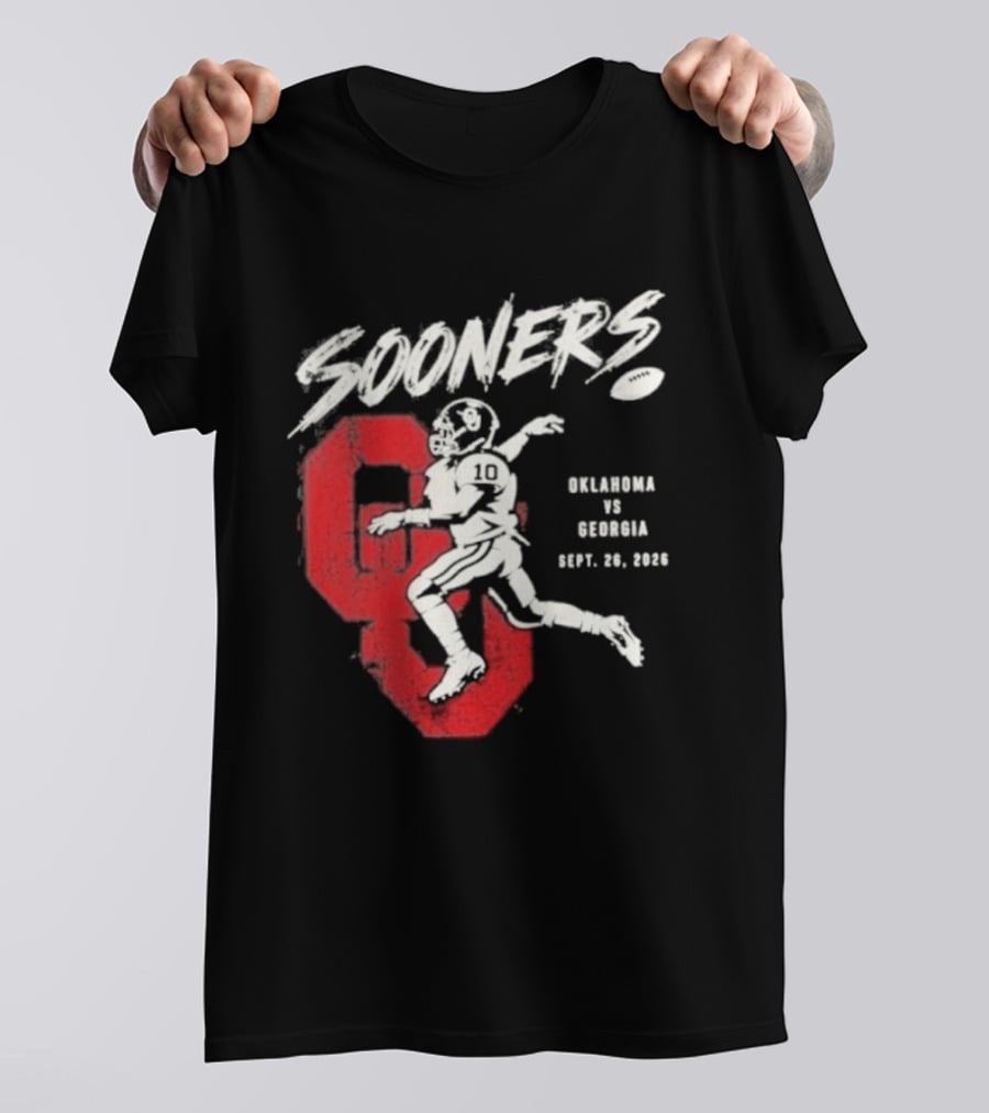 Oklahoma Sooners Vs Georgia Bulldogs Sept 26 2026 Football Matchup T-Shirt