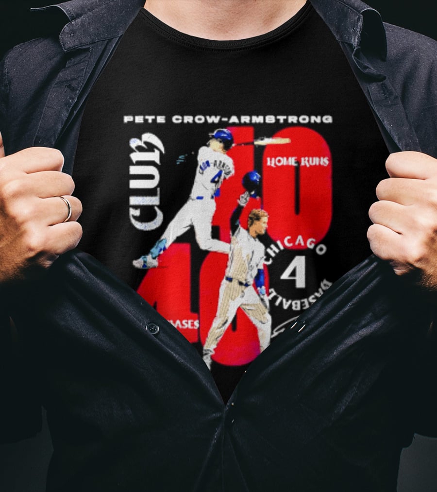 Pete Crow Armstrong Chicago Cubs 40 Home Runs 40 Stolen Bases Club Grunge T-Shirt