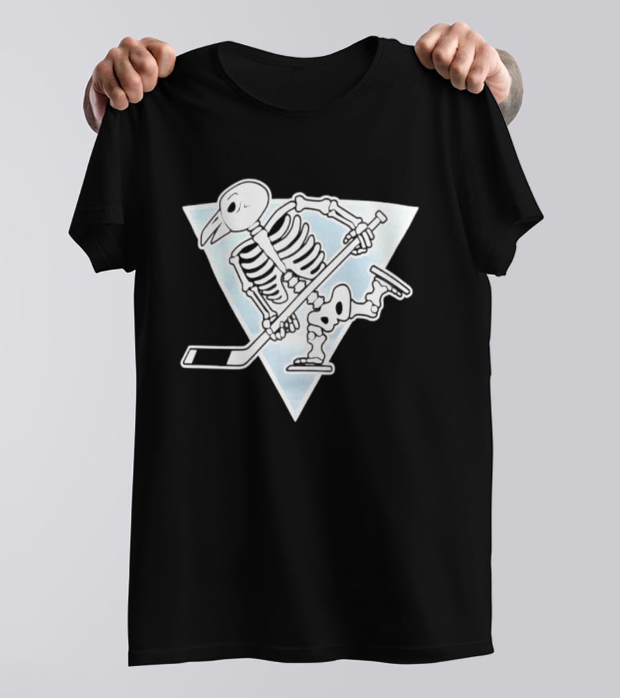 Pittsburgh Penguins Skeleton Bird Hockey Triangle T-Shirt