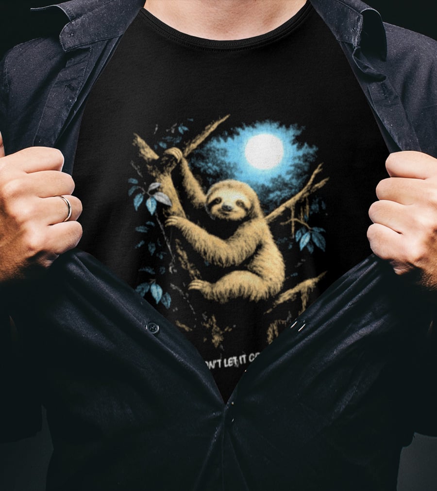 Sloth She Said Don't Let It Go To Your Head Moonlight Jungle Scene T-Shirt