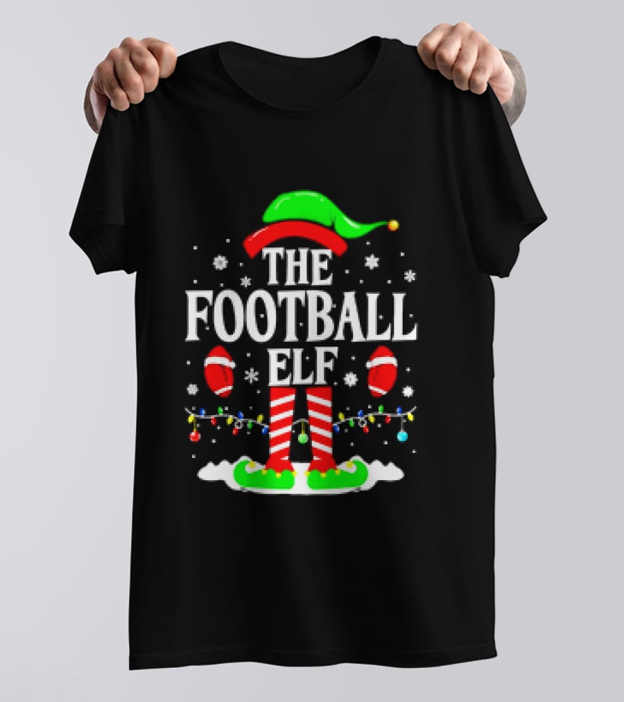 The Football Elf Christmas Holiday Festive Sports Magic T-Shirt