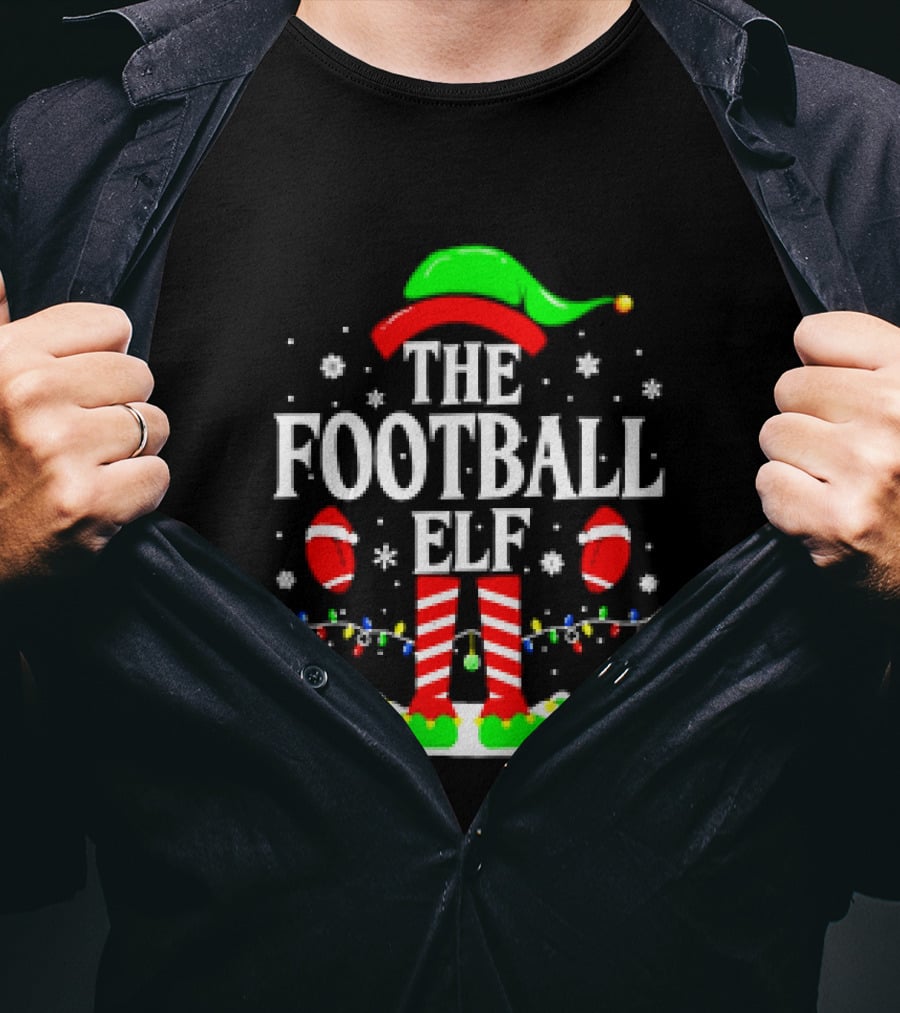 The Football Elf Christmas Holiday Festive Sports Magic T-Shirt