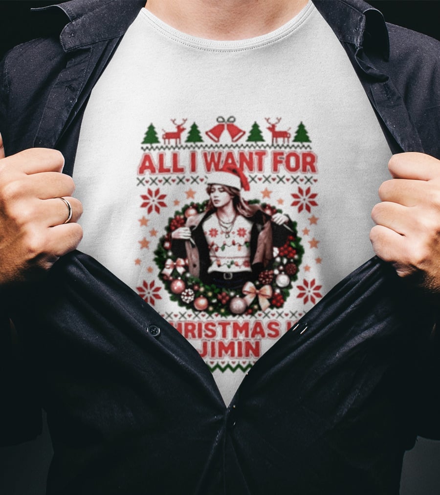 All I Want For Christmas Is Jimin BTS Ugly Sweater Christmas T-Shirt