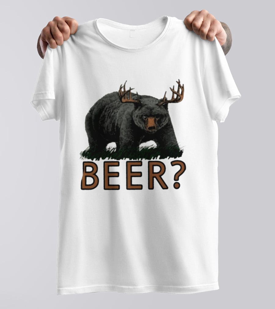 Bear With Antlers Beer T-Shirt