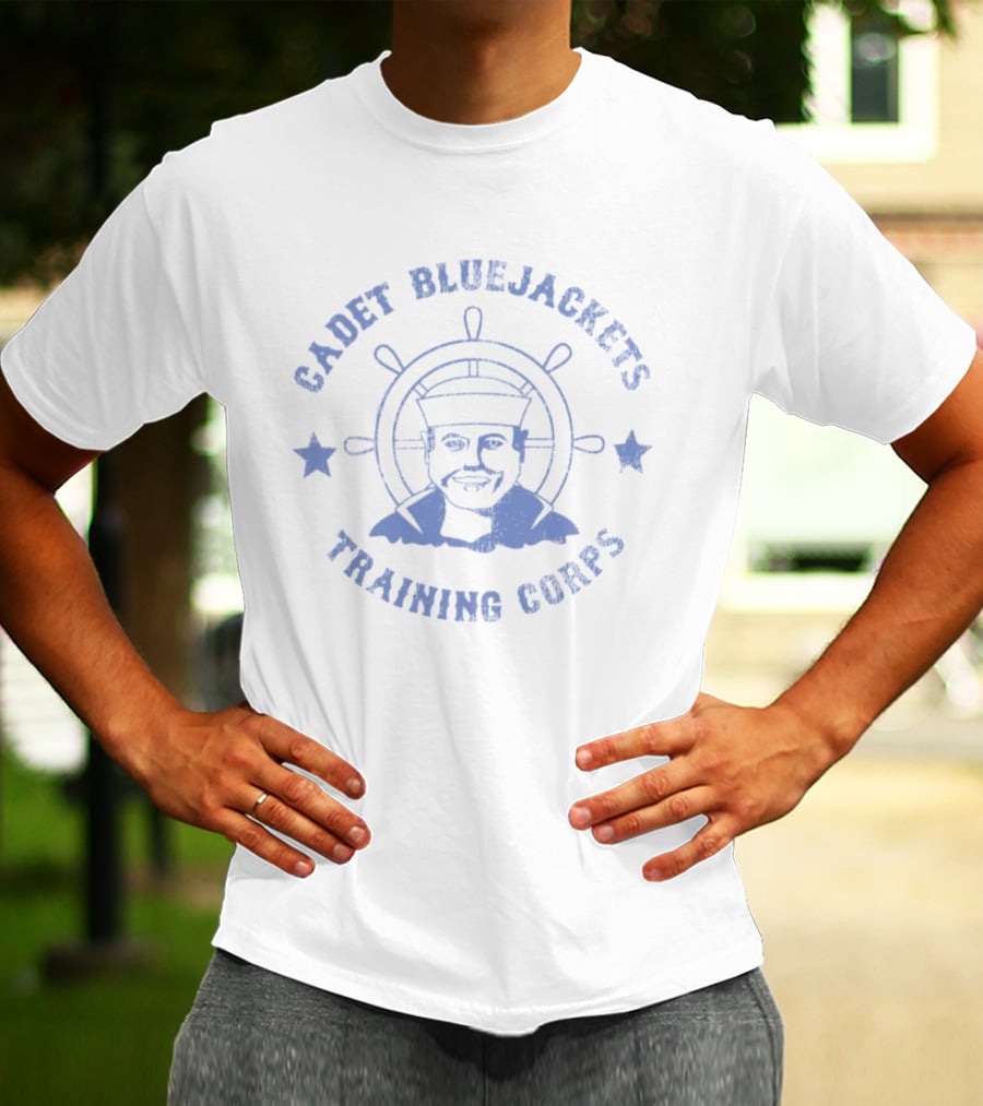 Cadet Blue Jackets Training Corps Nautical Wheel Navy Stars T-Shirt