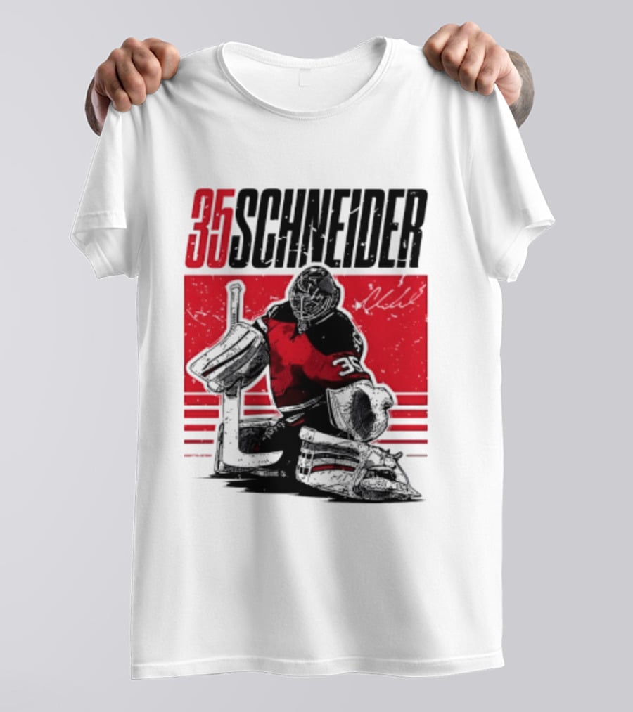 35 Schneider New Jersey Devils Hockey Player Starter T-Shirt
