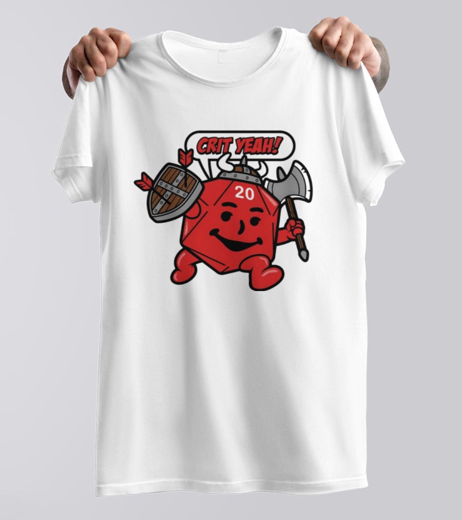 Crit Yeah D20 Viking Dice With Axe And Shield T-Shirt