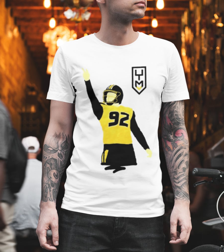 Harrison Mevis 92 Los Angeles Rams The Thiccer Kicker Football Player Quarterback Iconic Celebratory Pose T-Shirt