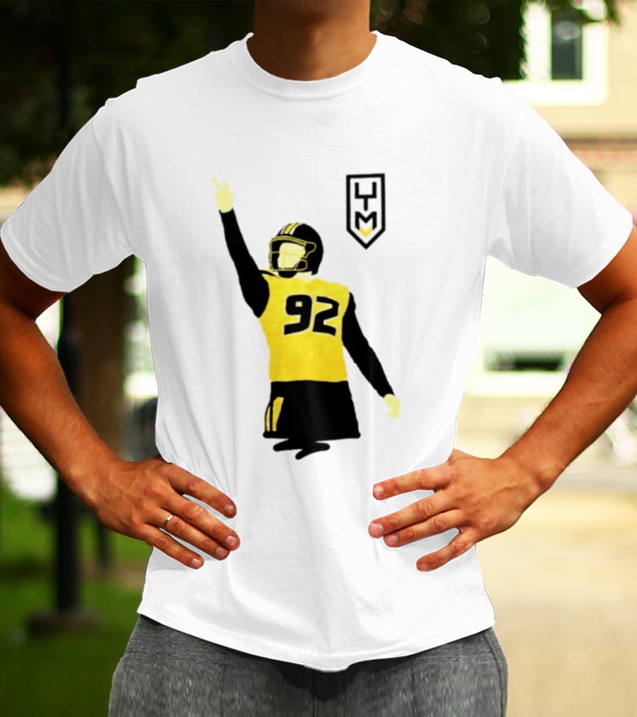 Harrison Mevis 92 Los Angeles Rams The Thiccer Kicker Football Player Quarterback Iconic Celebratory Pose T-Shirt