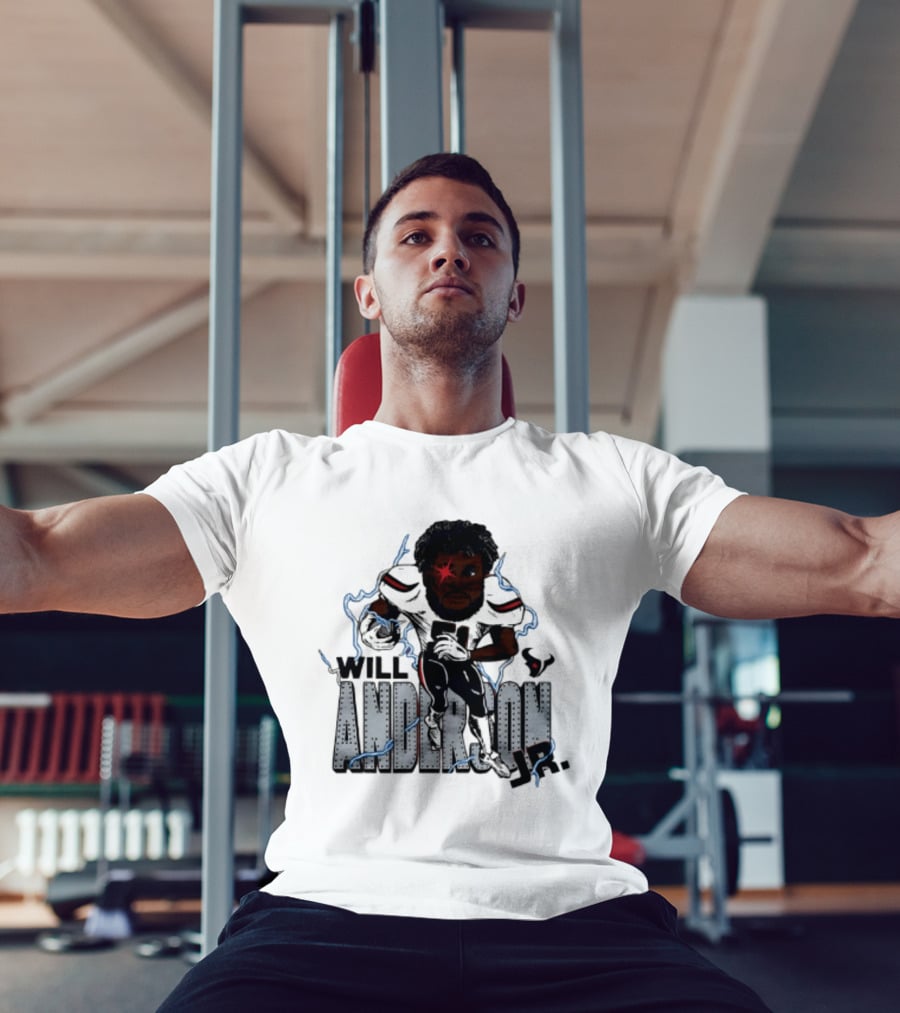 Houston Texans Will Anderson Jr Lightning Caricature Player T-Shirt