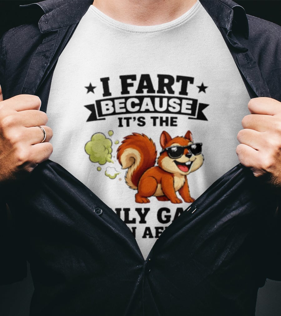 I Fart Because It's The Only Gas I Can Afford Funny Squirrel With Sunglasses T-Shirt