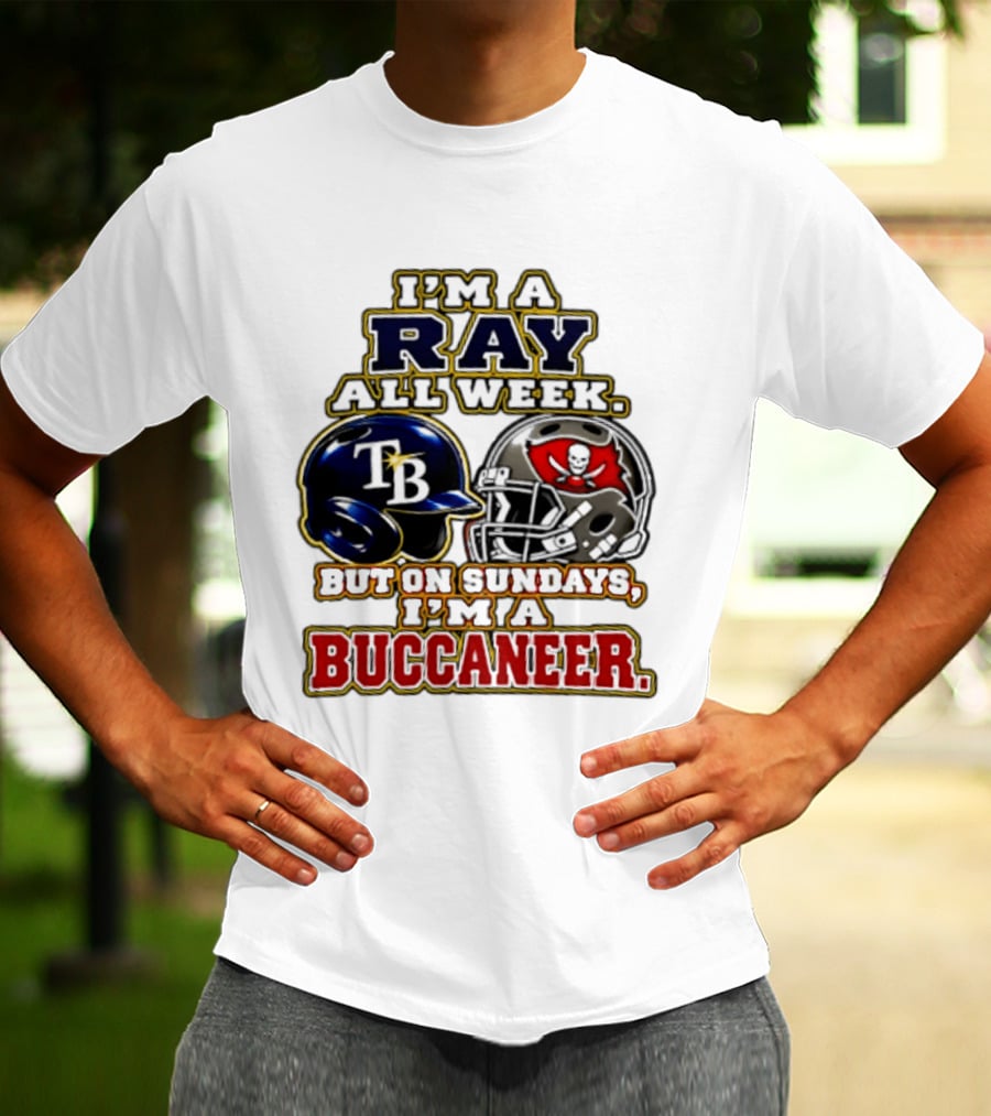 I'm A Ray All Week But On Sundays I'm A Buccaneer TB Helmet T-Shirt