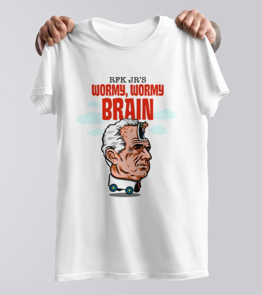 RFK Jr's Wormy Wormy Brain Robert F Kennedy Jr Clouds Cartoon T-Shirt