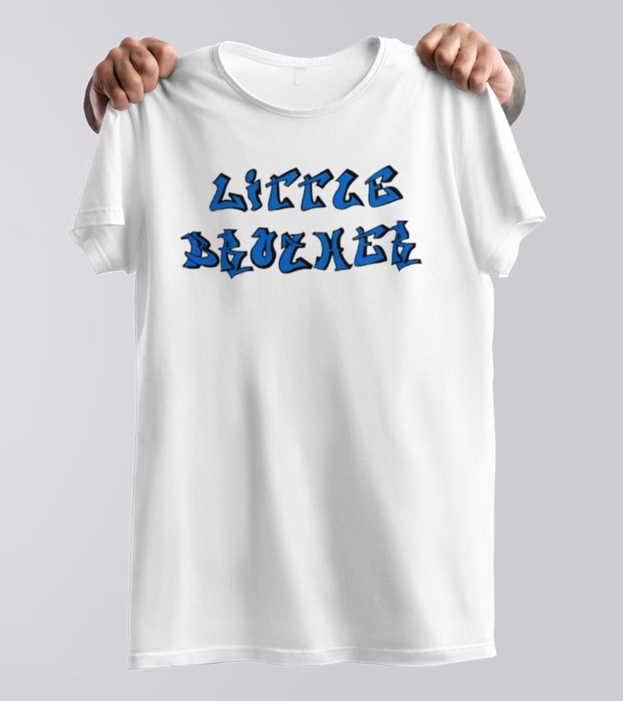 Little Brother Blue Graffiti Style Family Siblings T-Shirt