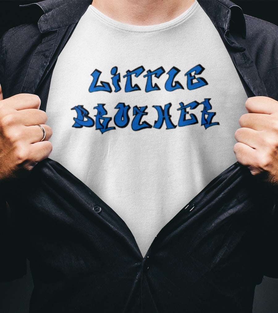 Little Brother Blue Graffiti Style Family Siblings T-Shirt