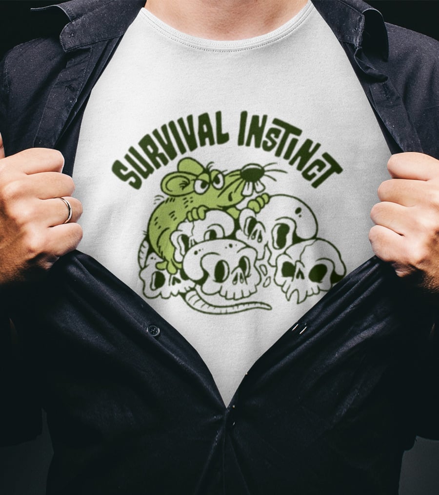 Survival Instinct Rat Skulls Gothic T-Shirt