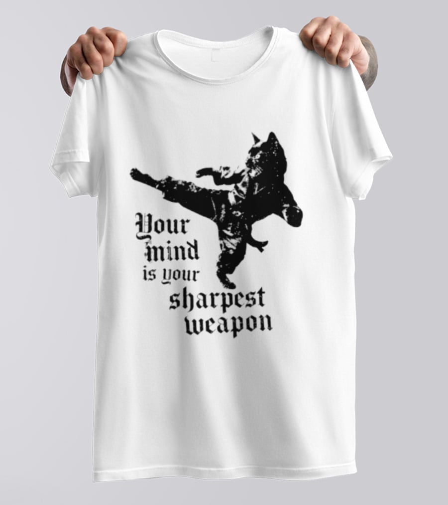 Your Mind Is Your Sharpest Weapon Karate Cat T-Shirt