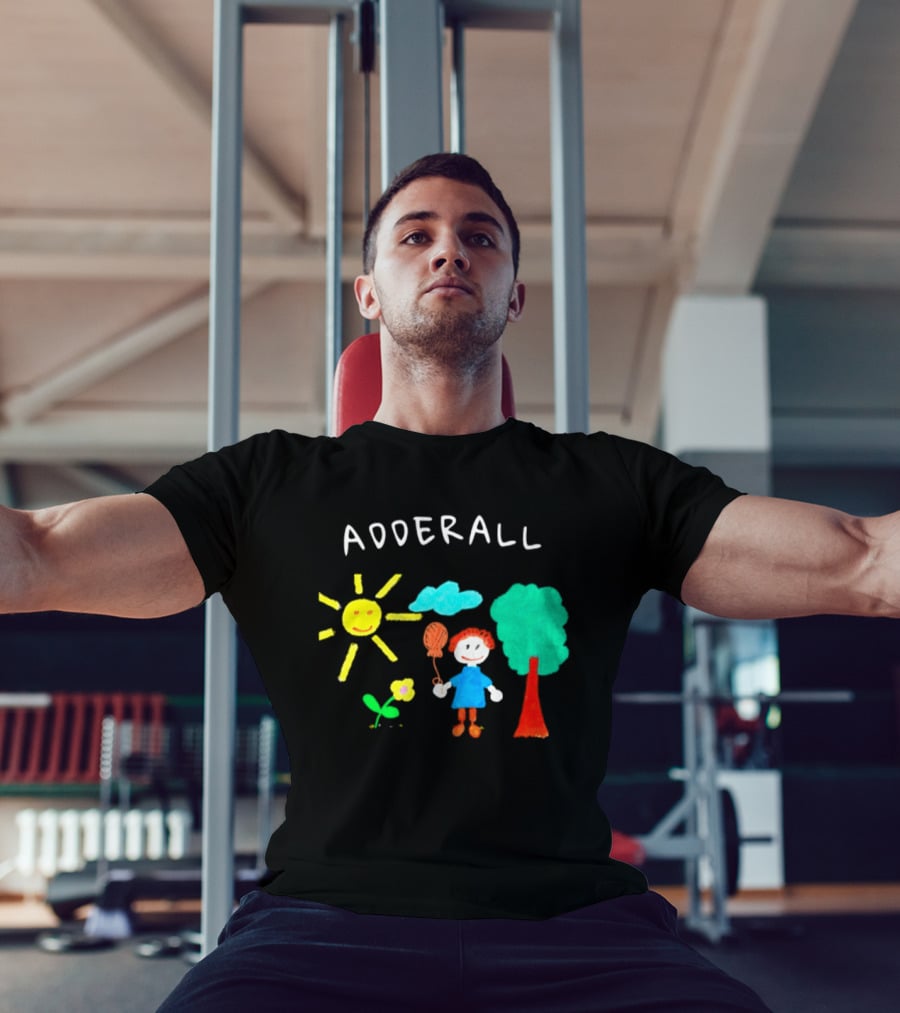 Childhood ADHD Awareness Adderall Child Drawing With Sun And Tree T-Shirt