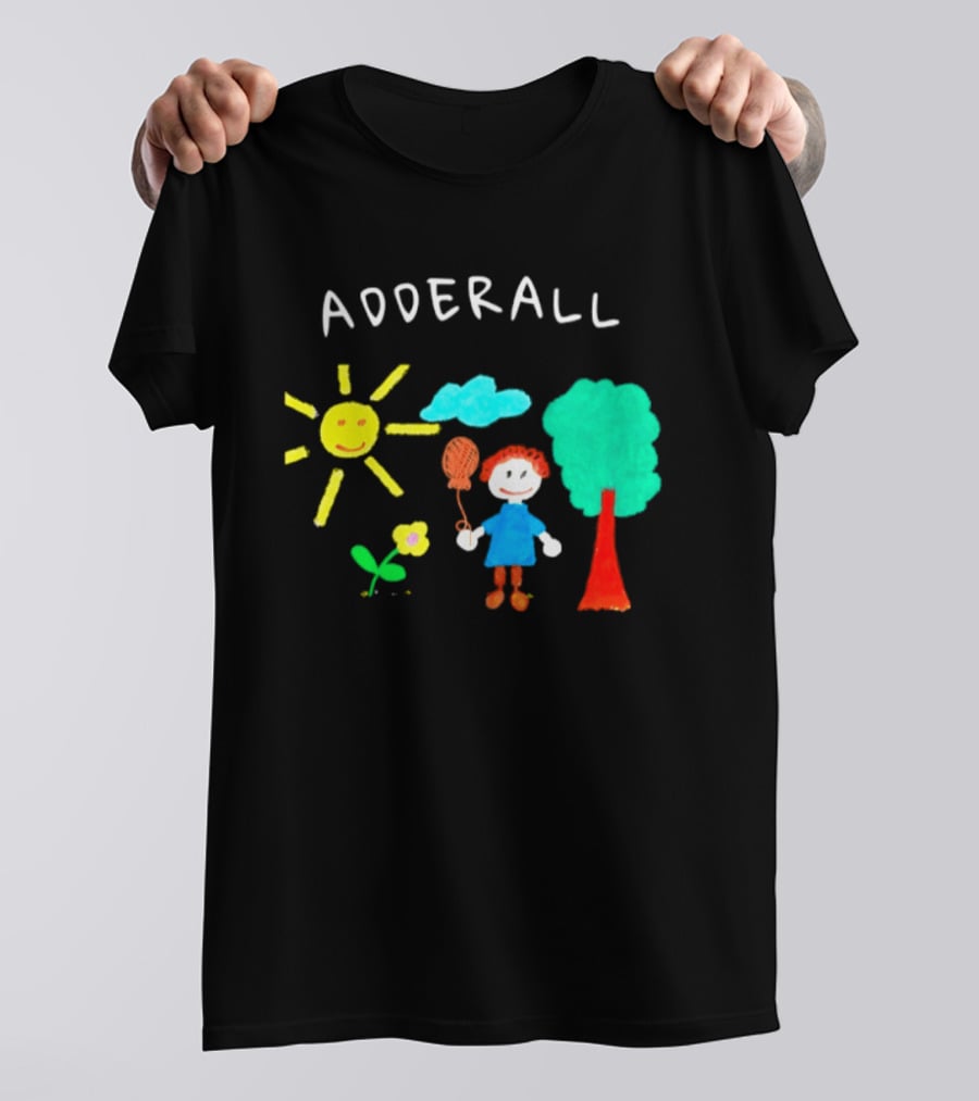 Childhood ADHD Awareness Adderall Child Drawing With Sun And Tree T-Shirt