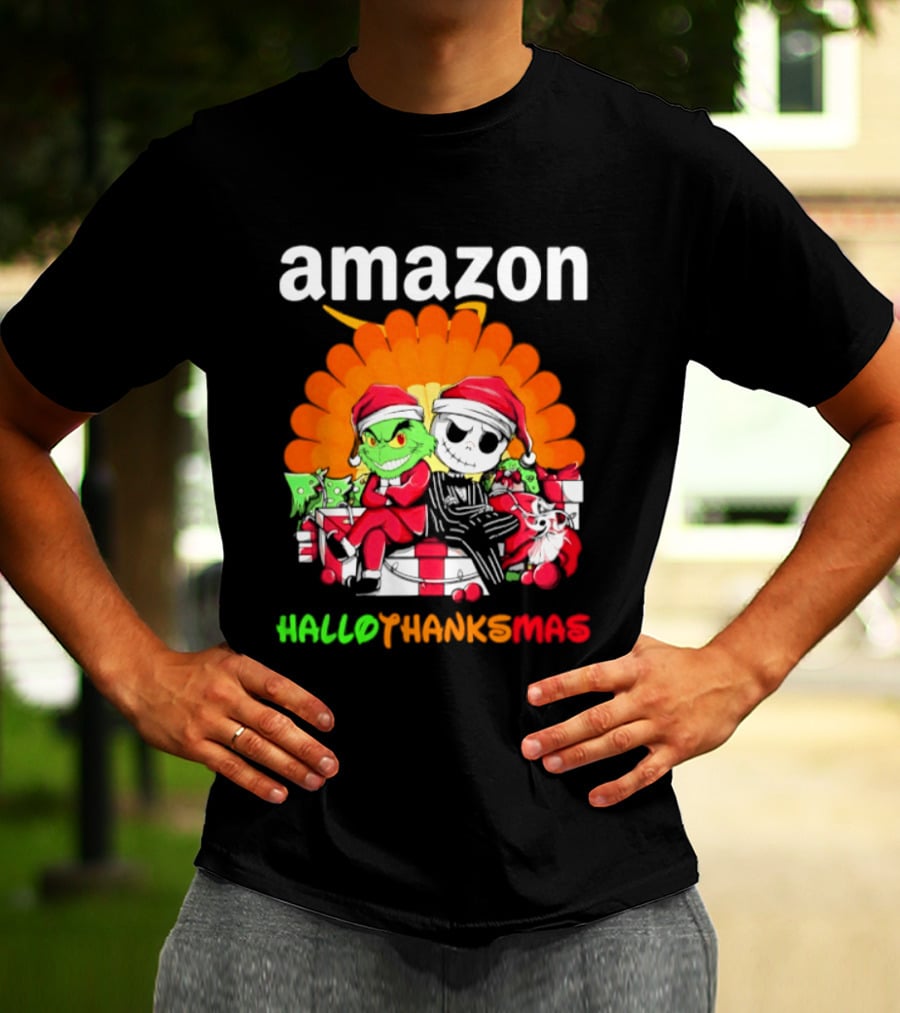 Amazon Grinch Jack Skellington Hallothanksmas 2026 T-Shirt