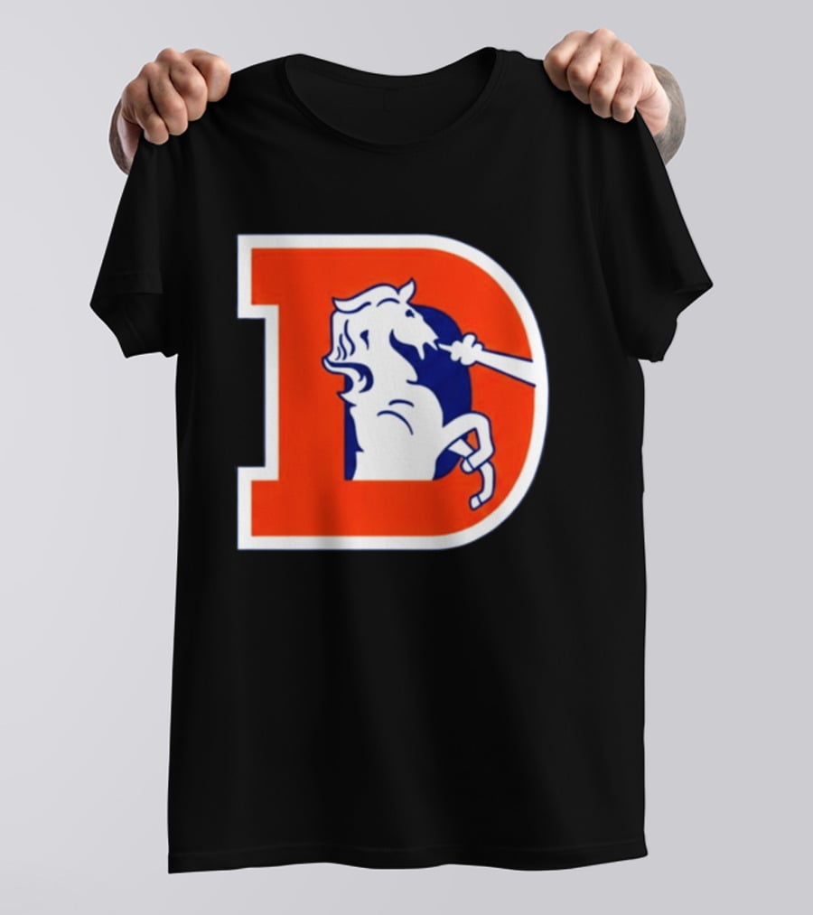 Bo Nix Broncos Old School Denver Horse Icon D T-Shirt