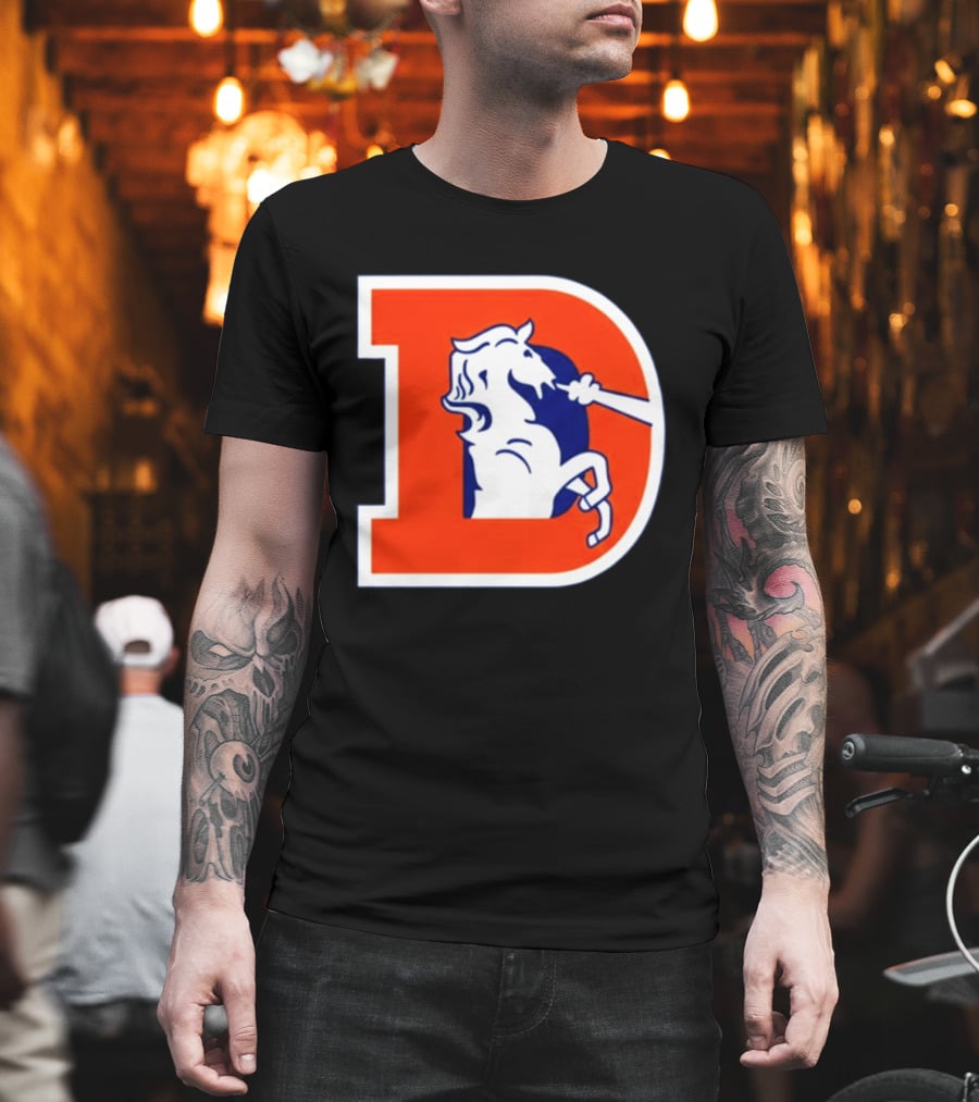 Bo Nix Broncos Old School Denver Horse Icon D T-Shirt