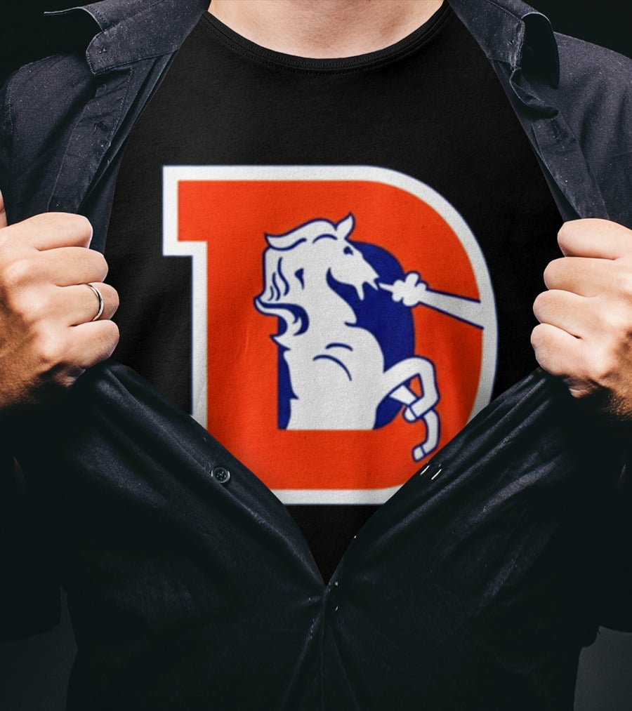 Bo Nix Broncos Old School Denver Horse Icon D T-Shirt