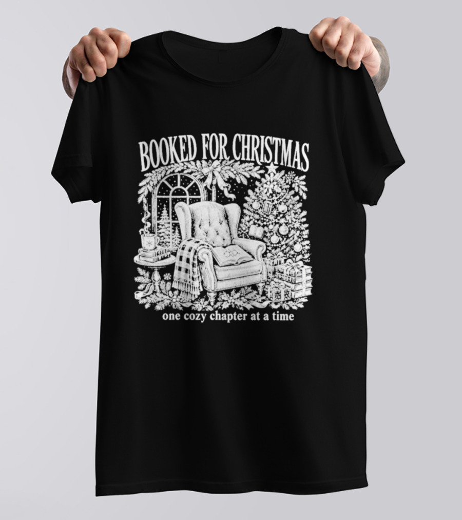 Booked For Christmas Cozy Chapter By The Fireplace T-Shirt