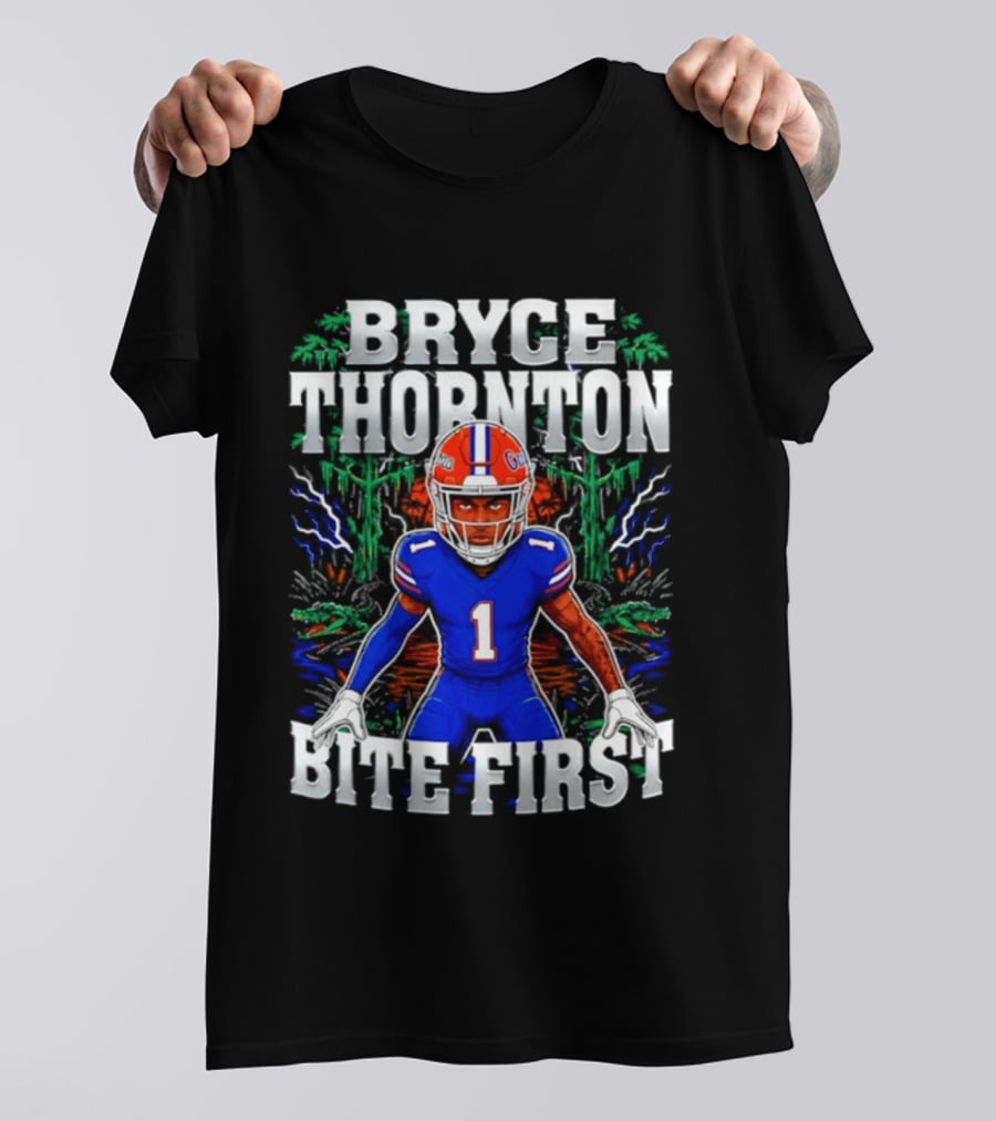 Bryce Thornton Florida Gators Football Number One Bite First T-Shirt