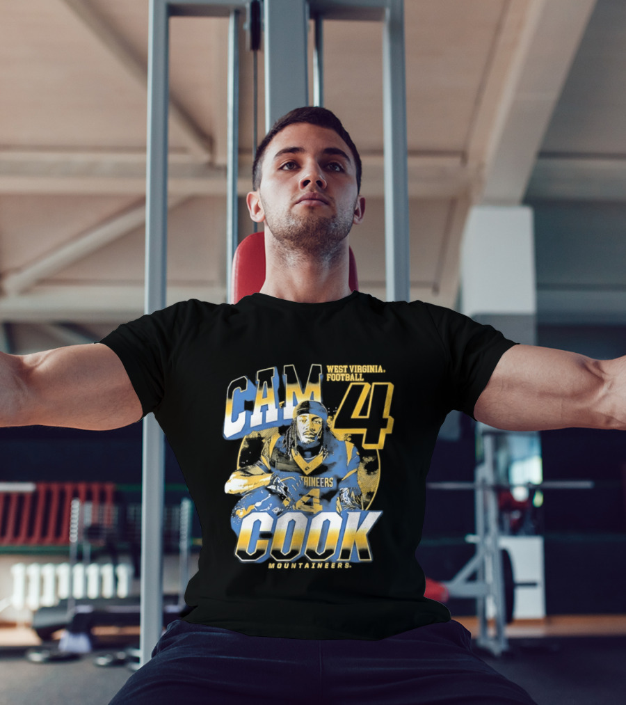 Cam 4 Cook West Virginia Football Mountaineers T-Shirt
