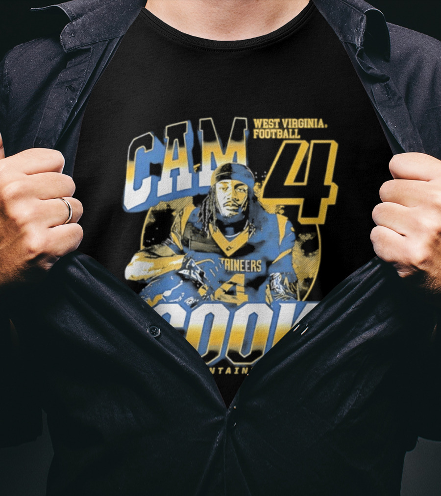 Cam 4 Cook West Virginia Football Mountaineers T-Shirt
