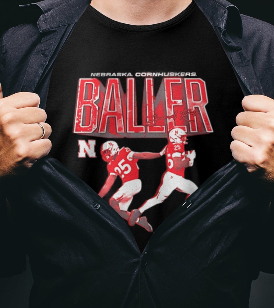 Baller Jamal Rule Nebraska Cornhuskers 25 Graffiti T-Shirt
