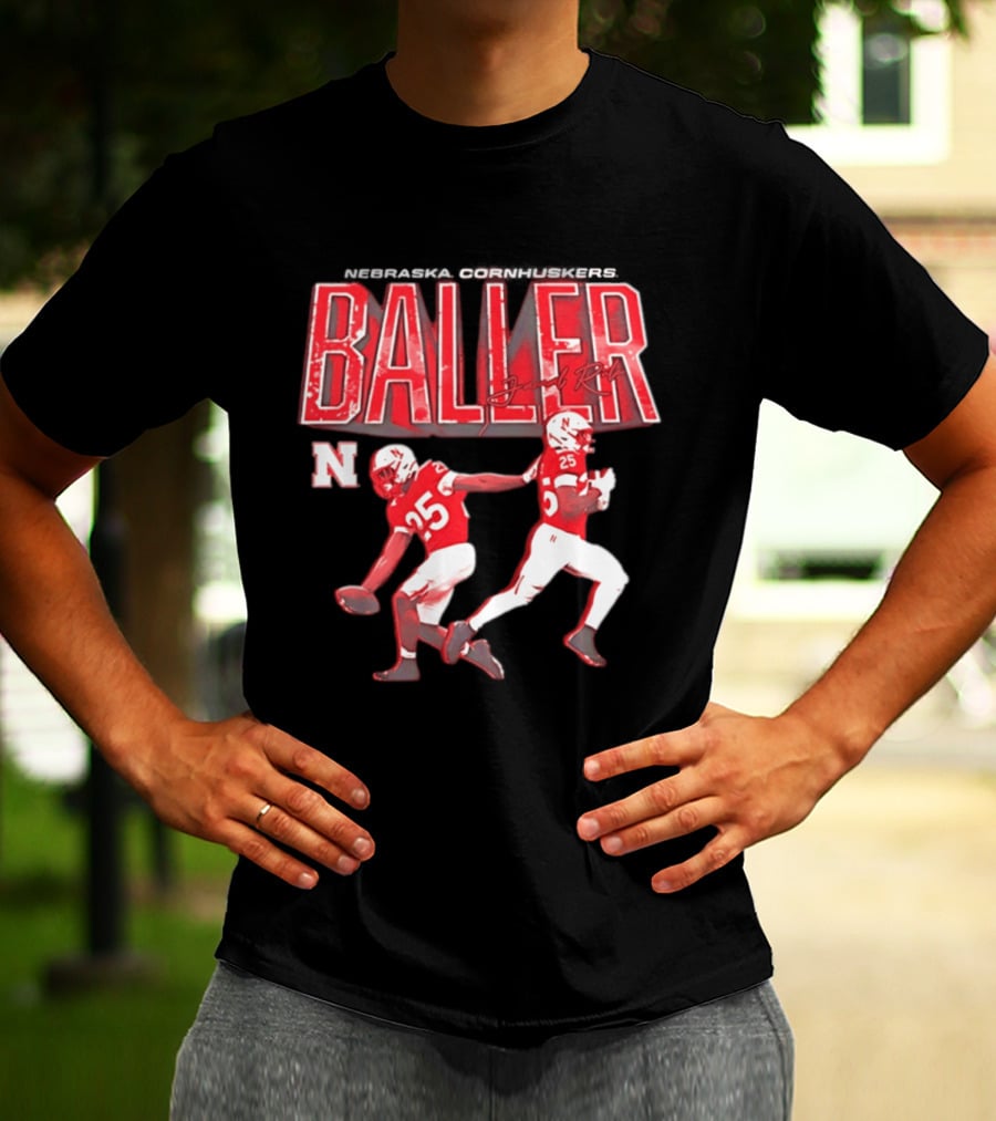 Baller Jamal Rule Nebraska Cornhuskers 25 Graffiti T-Shirt