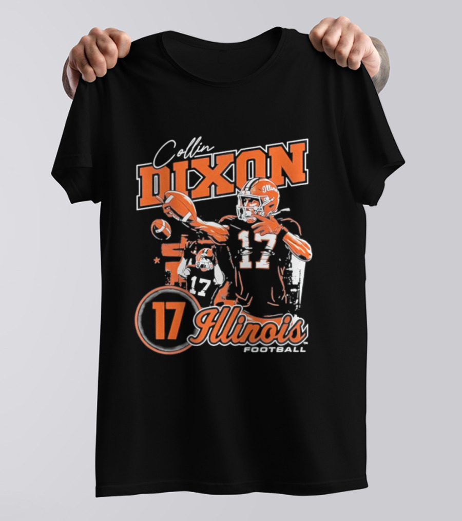 Collin Dixon 17 Illinois Fighting Illini 90s Bootleg Retro Football T-Shirt