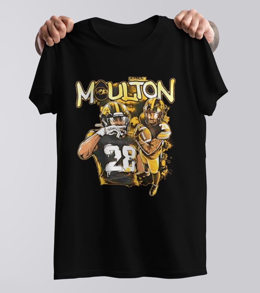 Kamari Moulton Hawkeyes Football 28 Iowa Collage T-Shirt