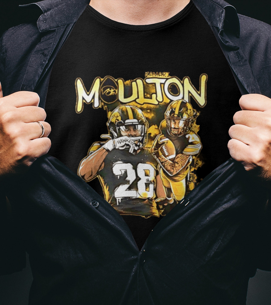 Kamari Moulton Hawkeyes Football 28 Iowa Collage T-Shirt