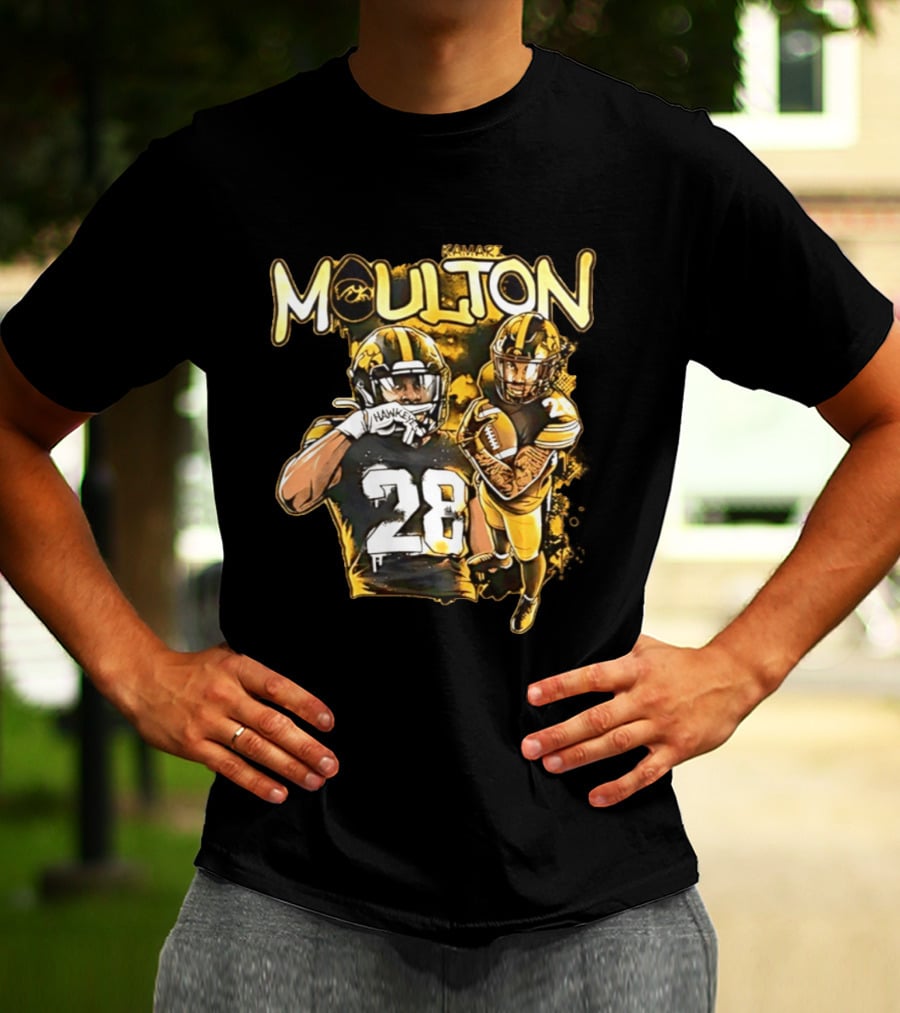 Kamari Moulton Hawkeyes Football 28 Iowa Collage T-Shirt
