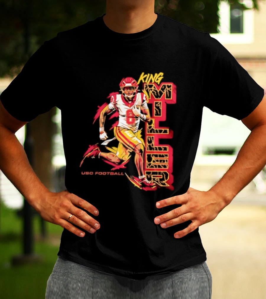 King Miller USC Trojans NCAA Football Player 8 Back Pedaling T-Shirt
