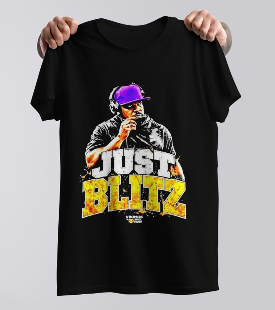 Just Blitz Football Coach Vikings Skol Now T-Shirt