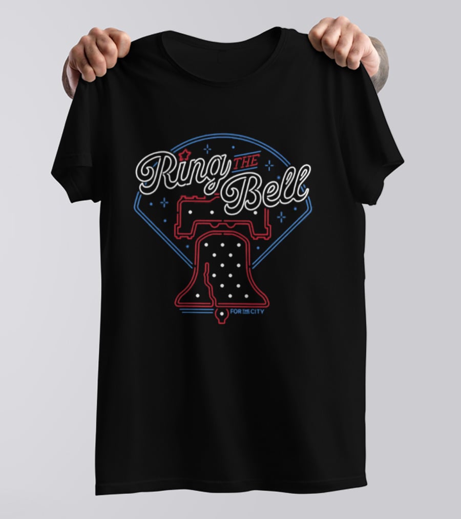 Ring The Bell Philly Neon Style Liberty Bell Baseball T-Shirt