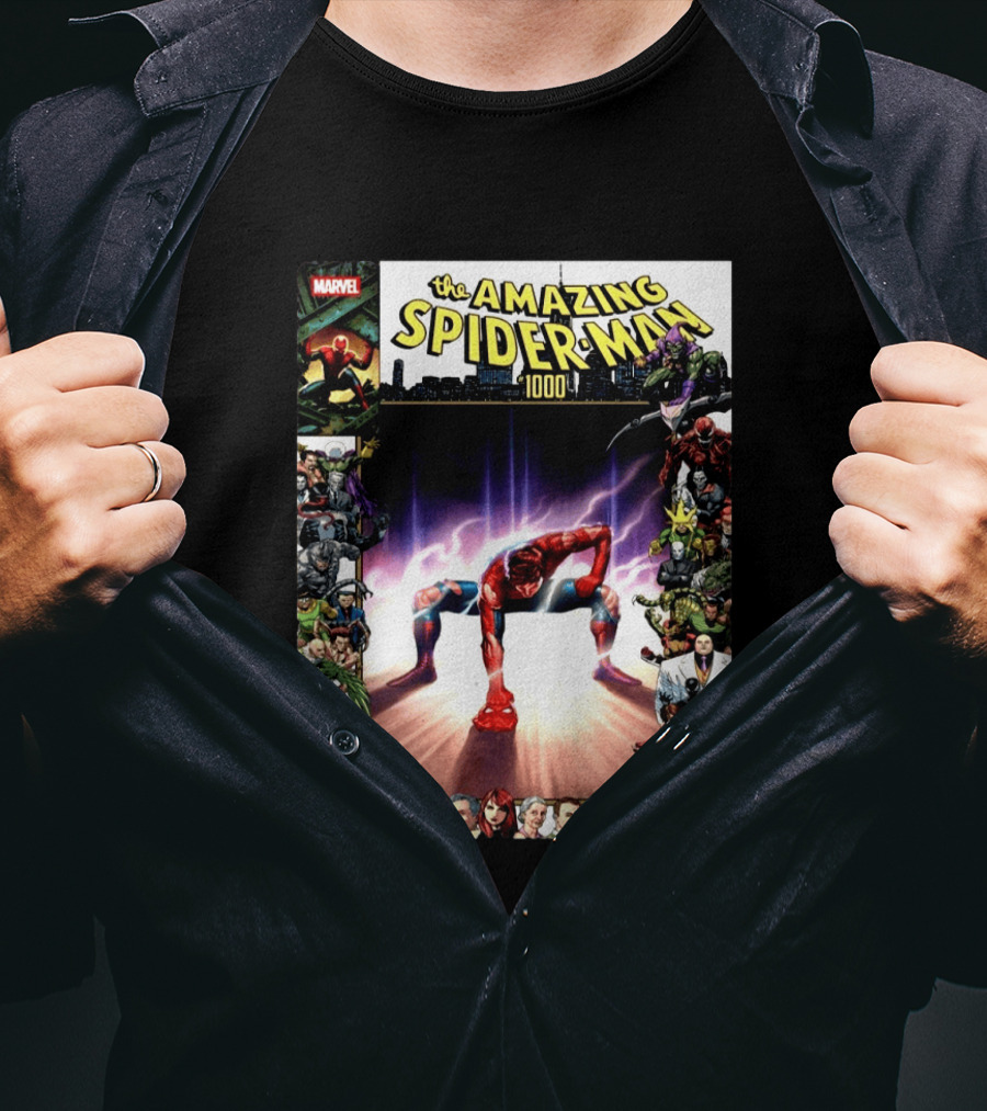 The Amazing Spider Man 1000 Cover Marvel Crossover Featuring Iconic Heroes And Villains T-Shirt