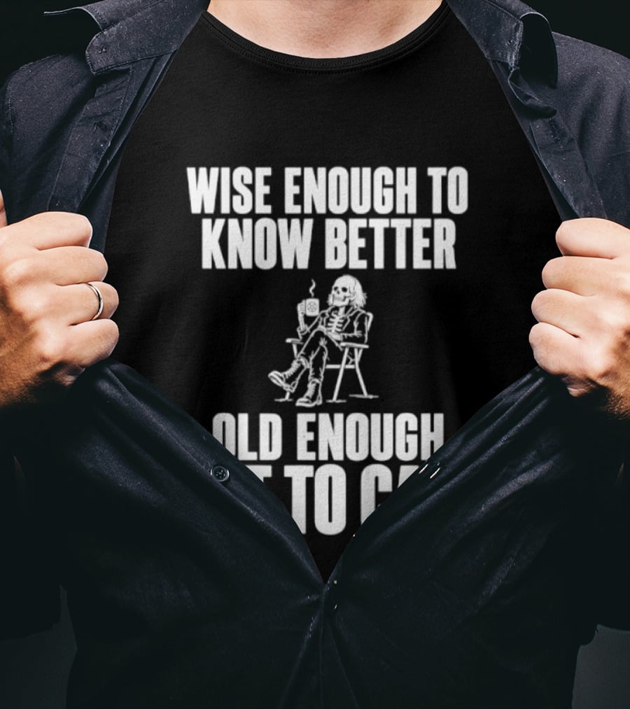 Wise Enough To Know Better Old Enough Not To Care Rocking Chair Humor T-Shirt